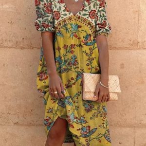 Plus Size Vintage Boho Holiday Casual Half SKU175852573357988290