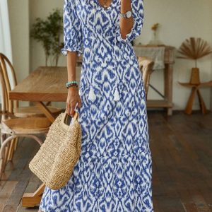 Floral Summer Casual V neck No Elasticity Daily Loose SKU175852573363572268