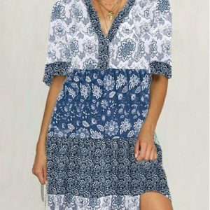 Short Sleeve Holiday Weaving Dress SKU175852573328235778