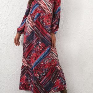 Crew Neck Loose Maxi Dress SKU175852573388270527